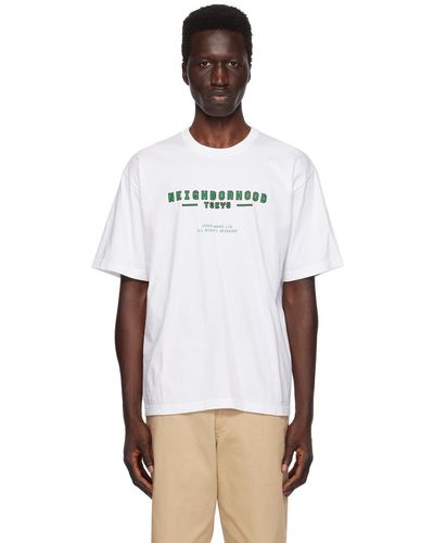Neighborhood T-shirt blanc à image à logo imprimée - Noir