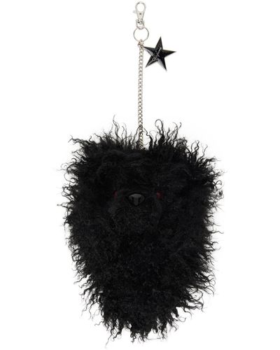 VAQUERA Porte-clés sculptural noir en tricot brossé