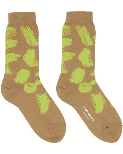 Issey Miyake Beige Grow Socks - Green