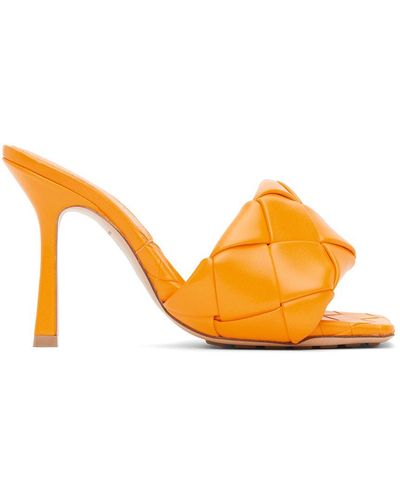 Bottega Veneta The Lido Intrecciato Leather Sandal - Orange