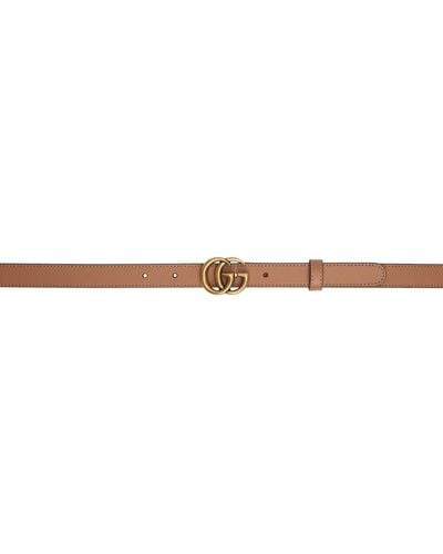 Gucci Skinny gg Marmont Belt - Brown