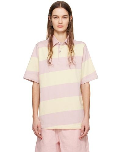 Burberry Yellow & Pink Striped Polo - Multicolour