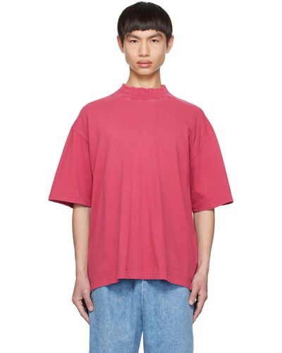 Acne Studios T-shirt rouge à logo gaufré - Rose