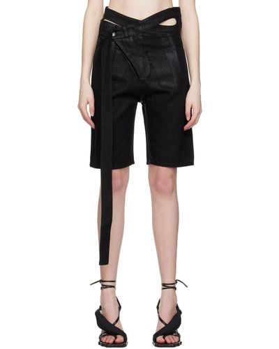 OTTOLINGER Wrap Denim Shorts - Black