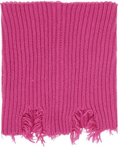 MM6 by Maison Martin Margiela Pink Ribbed Scarf
