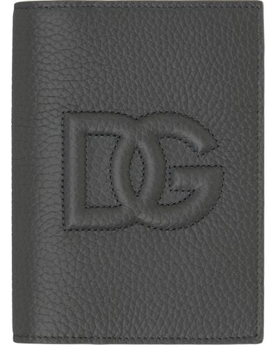 Dolce & Gabbana Embossed Passport Holder - Gray