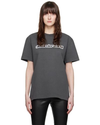 Alexander Wang Grey Printed T-shirt - Black