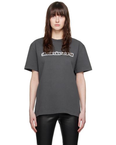 Alexander Wang T-shirt gris à logo imprimé - Noir