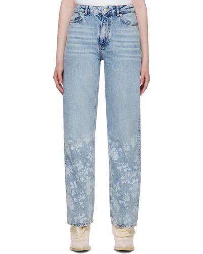 Holzweiler Flower Print Jeans - Blue