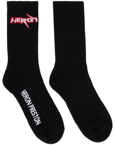 Heron Preston Black Race Heron Socks