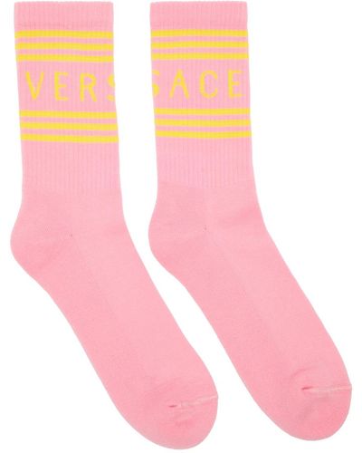 Versace 1990s' Vintage Logo Socks - Pink