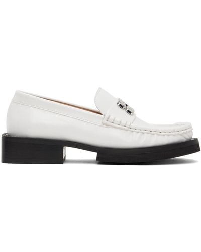 Ganni White Butterfly Logo Loafers - Black