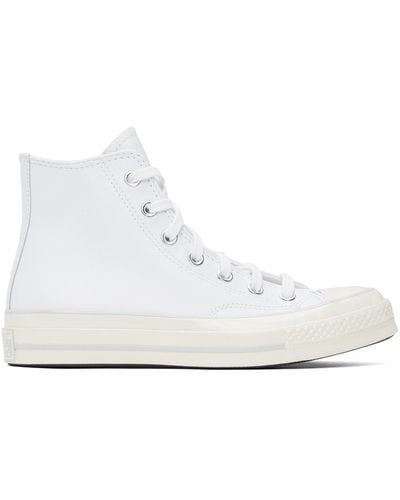 Converse White Chuck 70 Leather High Top Sneakers - Black