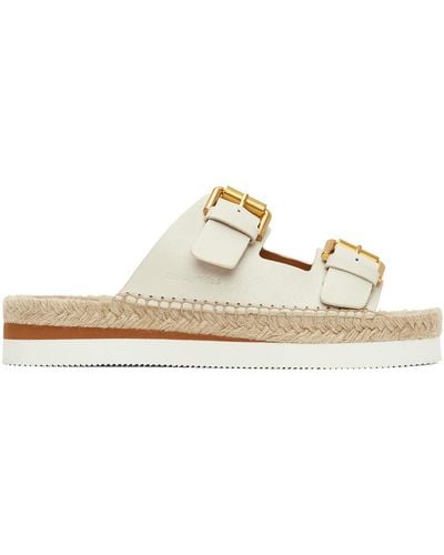 See By Chloé Glyn Leather Double-strap Espadrille Sandals - Natural