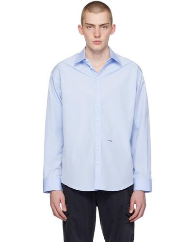 DSquared² Blue Dropped Shoulder Shirt - Multicolour