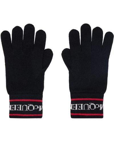 Alexander McQueen Selvedge Tape Gloves - Black