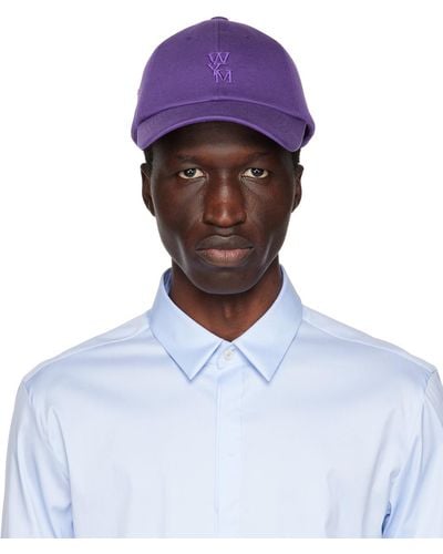 WOOYOUNGMI Purple Embroidered Cap - White