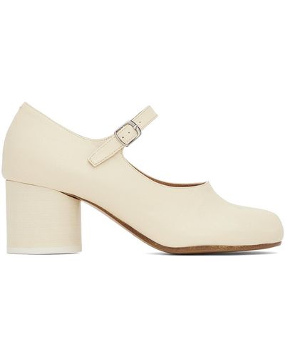 Maison Margiela Chaussures charles ix à talon bottier blanc cassé à bout tabi - Noir