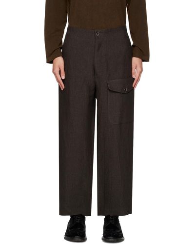 Uma Wang Pantalon paxton brun - Noir