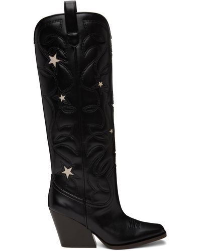 Stella McCartney Black Star Cowboy Boots