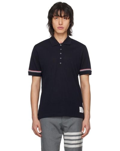 Thom Browne Navy Patch Polo - Black