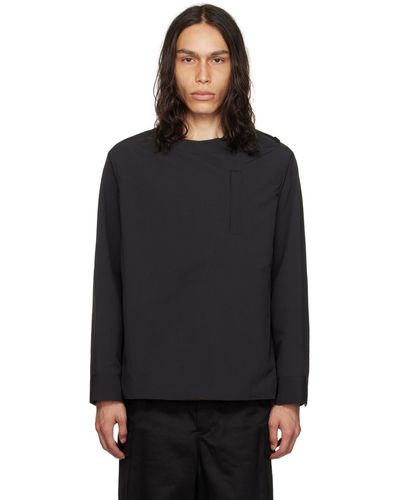Sacai Black Matte Reversible Sweatshirt