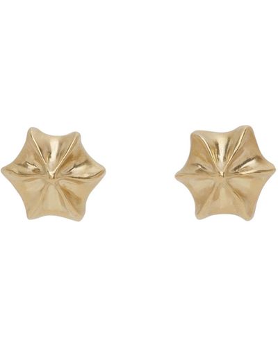 Maison Margiela Gold Graphic Earrings - Black