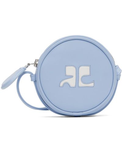 Courreges Blue Small Reedition Circle Bag