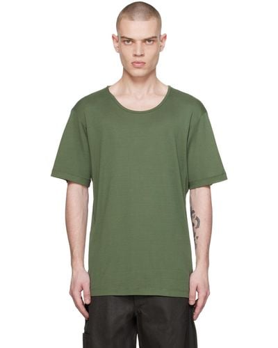 Lemaire T-shirt vert en jersey côtelé