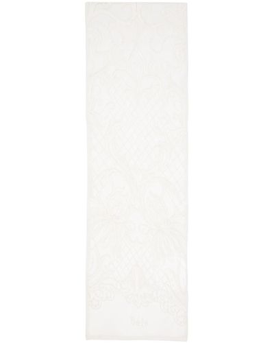 Séfr Foulard blanc à motif graphique brodé - Noir
