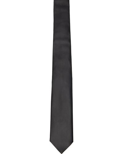 Bottega Veneta Black Leather Tie
