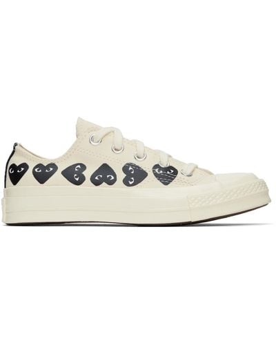 COMME DES GARÇONS PLAY Comme Des Garçons Play Off-white Converse Edition Chuck 70 Multi Heart Sneakers - Black