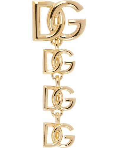 Dolce & Gabbana Dolce&gabbana Gold 'dg' Single Earring - Natural