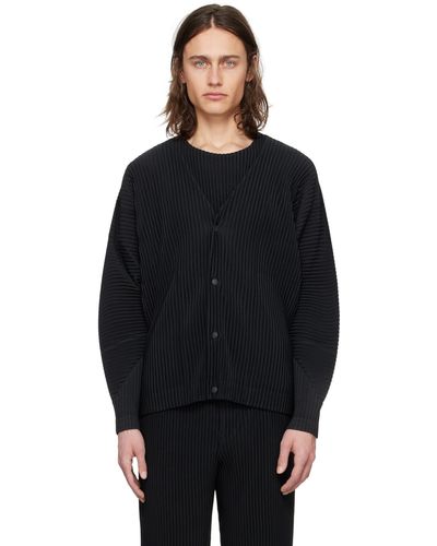 Homme Plissé Issey Miyake Cardigan monthly color march noir
