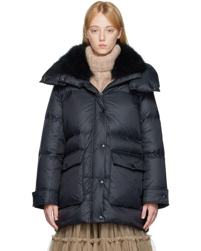 Army by Yves Salomon Quilted Down Coat - Black