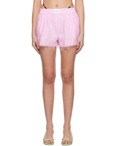 T By Alexander Wang Pink Frayed Shorts