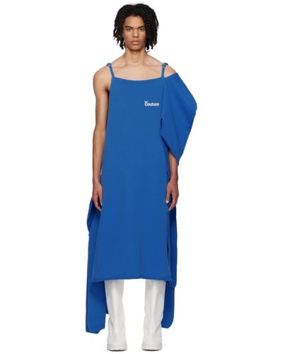 Anonymous Club Hooded Dress - Blue