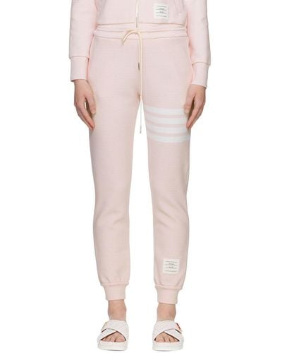 Thom Browne Pink 4-bar Lounge Trousers - Multicolour