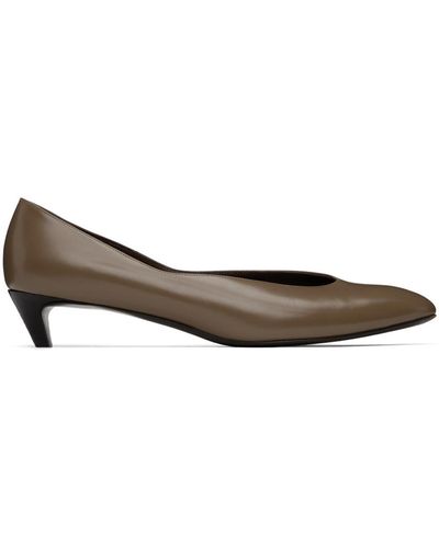The Row Taupe Kitten Heel Court Shoes - Black