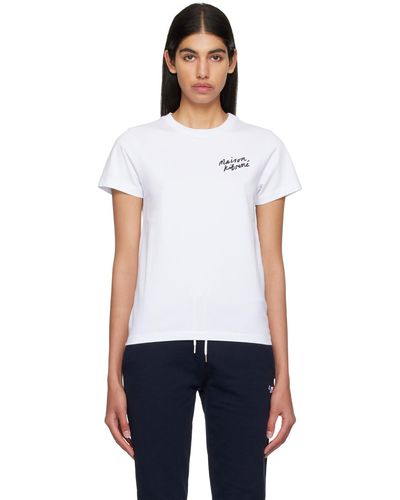 Maison Kitsuné White Mini Handwriting T-shirt