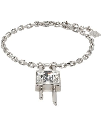 Givenchy Bracelet argenté à breloque à cadenas - Métallisé