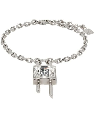 Givenchy Silver Mini Lock Bracelet - Metallic