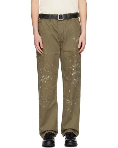 RRL Pantalon menuiser brun - Vert