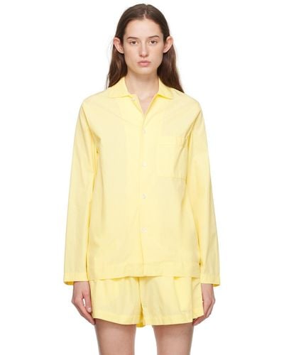 Tekla Long Sleeve Pyjama Shirt - Yellow