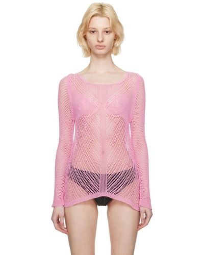 Guess USA Scoop Neck Sweater - Pink