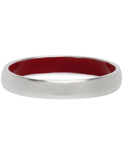 Jil Sander Silver & Red Light 3 Ring
