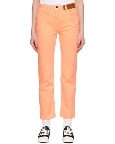 Palm Angels Orange Faded Jeans - Multicolor