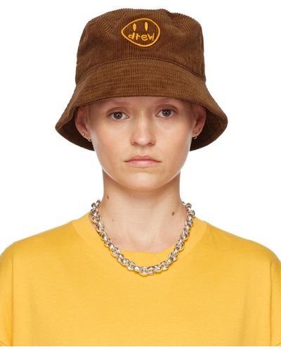 Drew House Ssense Exclusive Painted Mascot Bucket Hat - Brown