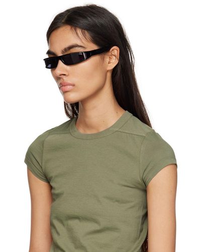 Rick Owens Black Fog Sunglasses - Green
