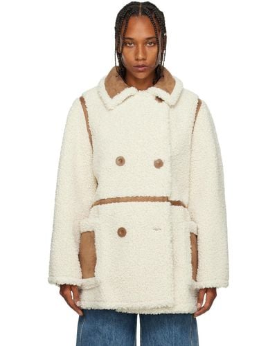 Stand Studio Off-white Chloe Faux-shearling Jacket - Natural